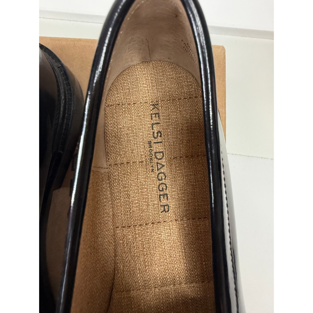 Kelsi Dagger Brooklyn Lenssb Patent Black Leather Penny Loafers Womens 9M NEW - Picture 4 of 8